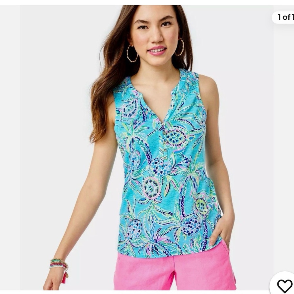 Lilly Pulitzer Essie top, turtle print, size  XS